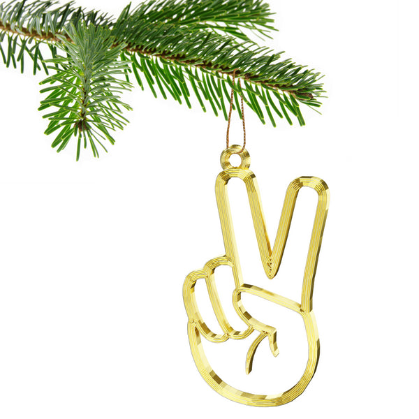 Peace Fingers Christmas Tree Bauble Decoration Ornament For Christmas Xmas Noel - 3DCabin