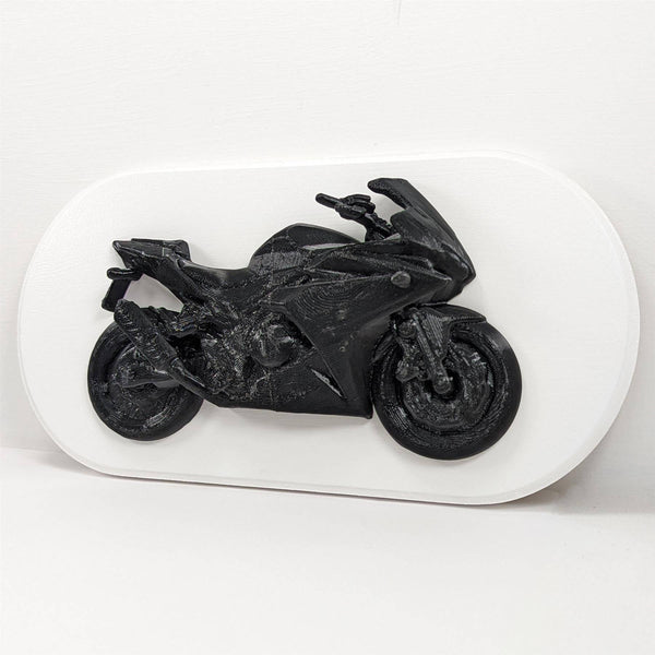 CBR500 Motorbike Wall Art Plaque Display Mounted - White and Black