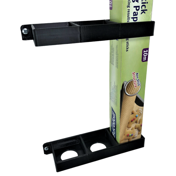 Tin Foil / Cling Film / Grease Proof Paper Mount Bracket Holder Organiser For Kitchen Cupboard Storage Vertical Mount