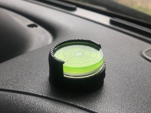 Motorhome Adjustable Bubble Spirit Level Indicator Ideal For Dash Mounting : Black