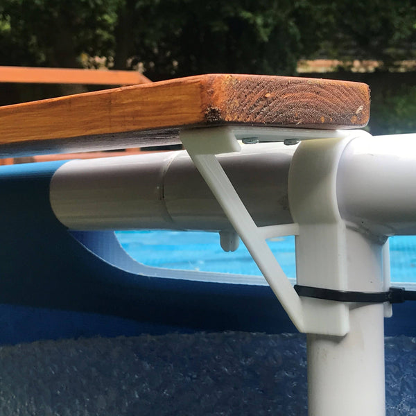 2 X Swimming Pool Shelf Brackets Suits 45Mm Top Rail / 35Mm Uprights (Designed To Fit On Intex Pools