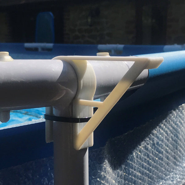 2 X Swimming Pool Shelf Brackets Suits 45Mm Top Rail / 35Mm Uprights (Designed To Fit On Intex Pools