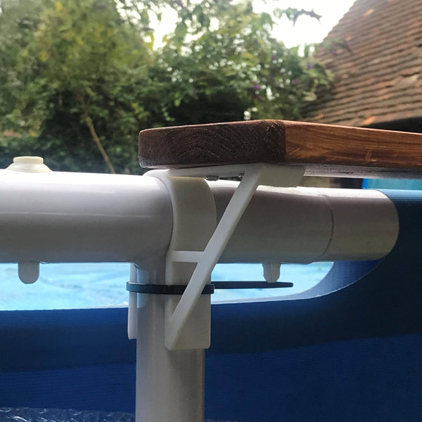 2 X Swimming Pool Shelf Brackets Suits 45Mm Top Rail / 35Mm Uprights (Designed To Fit On Intex Pools