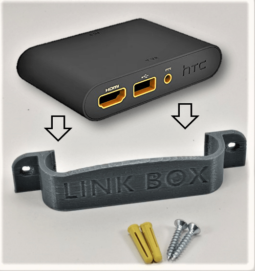 Htc Vive Link Box Wall Bracket / Mount Under Desk