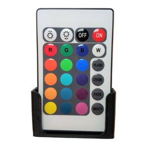 LED Remote Control Wall Mount For 24 Key / Button Strip Lights Holder Bracket - Black