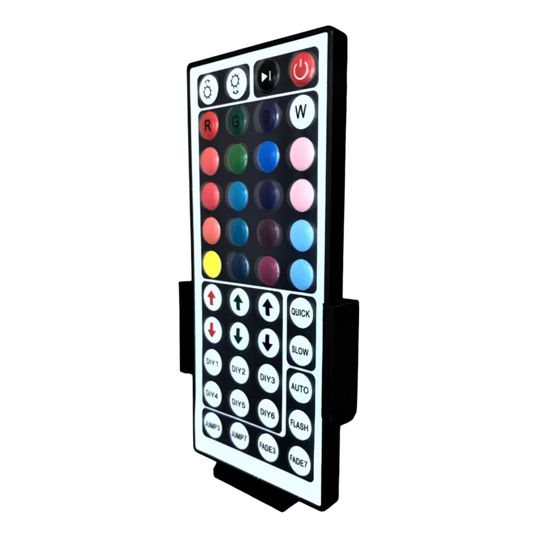 LED Remote Control Wall Mount For 44 Key / Button Strip Lights Holder Bracket - Black